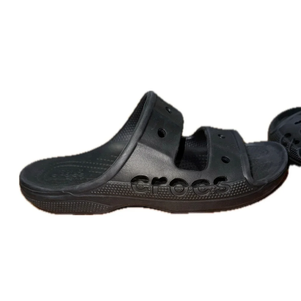 Crocs Classic Sandal Black Two Strap Slide Sandals Mens 7 Womens 9